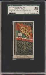 1890 N10 Allen & Ginter 2nd Series Flags Of All Nations Austrian Italy SGC 50 VG-EX 4 #* 1890 N10 Allen & Ginter 2nd Series Flags Of All Nations Austrian Italy SGC 50 VG-EX 4 #*