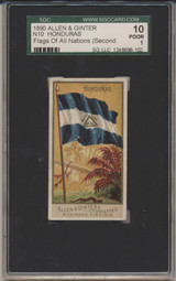 1890 N10 Allen & Ginter 2nd Series Flags Of All Nations Honduras SGC 10 POOR 1  #*