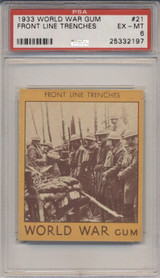 1933 World War Gum R174 #21 Front Line Trenches PSA 6 EX-Mint  #*