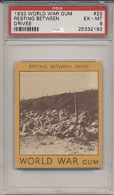 1933 World War Gum R174 #25 Resting Between Drives PSA 6 EX-Mint  #*