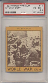 1933 World War Gum R174 #14 Kitchen Duty PSA 4.5 VG-EX+  #*