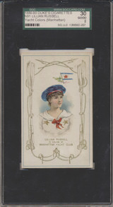 1890 N140 Yacht Club Colors Manhattan Yacht Club Lillian Russell SGC 30 Goodx 2 "" ERROR IN TITLE #* 1890 N140 Yacht Club Colors Manhattan Yacht Club Lillian Russell SGC 30 Goodx 2 "" ERROR IN TITLE #*