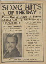 1930's Song Hits Of The Day Bob Hope On Cover #* 1930's Song Hits Of The Day Bob Hope On Cover #*