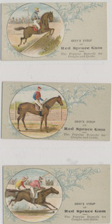 1900's Advertising Red Spruce Gum Race Horses Lot 3  #*