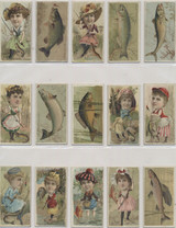 1888 Duke's Cigarettes N74 Fishers & Fish Set 50  #*