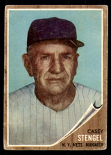 1962 Topps #29 Casey Stengel MG Good Mets MG    ID:308825