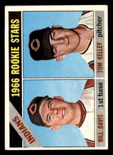 1966 Topps #44 Bill Davis/Tom Kelley Indians Rookies Excellent+ RC Roo ID:309947