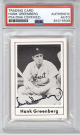 1978 Grand Slam #5 Hank Greenberg Tigers PSA DNA Auto Signed 1978 Grand Slam #5 Hank Greenberg Tigers PSA DNA Auto Signed
