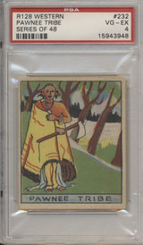 1933 R128-2 Western Series Of 48 #232 Pawnee Tribe PSA 4 #*# 1933 R128-2 Western Series Of 48 #232 Pawnee Tribe PSA 4 #*#