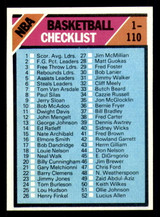 1975-76 Topps #61 Checklist 1-110 Near Mint   ID:313010