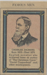 1950-60 Charles Dickens 1812-1870 Cut From Newspaper #* 1950-60 Charles Dickens 1812-1870 Cut From Newspaper #*