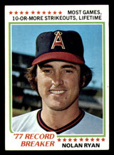 1978 Topps #6 Nolan Ryan RB Excellent+ Angels RB   ID:314010