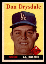 1958 Topps #25 Don Drysdale Excellent  ID: 320490