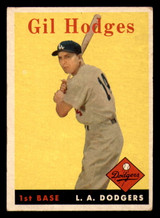 1958 Topps #162 Gil Hodges Excellent+  ID: 320505