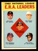1963 Topps #   5 Koufax/Shaw/Purkey/Drysdale/Gibson NL E.R.A. Leaders Excellent 