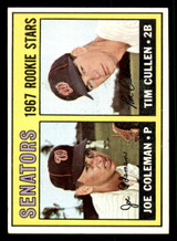 1967 Topps #167 Joe Coleman/Tim Cullen Senators Rookies Ex-Mint RC Rookie  ID: 328500