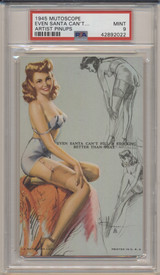 1945 Mutoscope W424-2b Artist Pin-Up Girls:  Even Santa Can't Fill A Stocking PSA 9 MINT  #*  #*