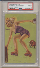 1945 Mutoscope W424-2b Artist Pin-Up Girls:  After All..Everybody Makes Mistakes  PSA 9 MINT  #*  #*