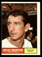 1961 Topps #89 Billy Martin miscut Braves   
