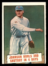 1961 Topps #409 Johnson Hurls 3rd Shutout in 4 Days miscut Hurls 3rd S 