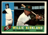 1960 Topps #172 Willie Kirkland Near Mint ID: 337796 1960 Topps #172 Willie Kirkland Near Mint ID: 337796
