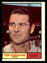 1961 Topps #293 Tom Sturdivant Miscut Senators    