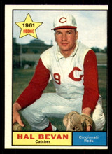 1961 Topps #456 Hal Bevan Miscut Reds    