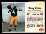 1962 Post Cereal #7 Henry Jordan Excellent 