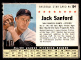 1961 Post Cereal #154 Jack Sanford Excellent  ID: 342445