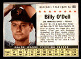 1961 Post Cereal #155 Billy O'Dell Excellent+  ID: 342448