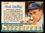 1962 Post Cereal #56 Chuck Schilling Good  ID: 342610