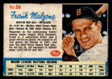 1962 Post Cereal #58 Frank Malzone Very Good  ID: 342613
