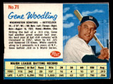 1962 Post Cereal #71 Gene Woodling Excellent+ 