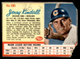1962 Post Cereal #191 Jerry Kindall Good 