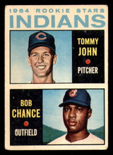 1964 Topps #146 Tommy John/Bob Chance Indians Rookies VG-EX RC Rookie  ID: 351112