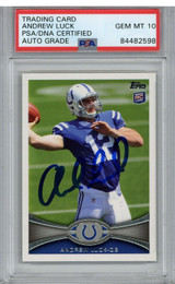 2012 Topps #140 Andrew Luck RC PSA 10 Gem Mint Signed Auto PSA/DNA Colts