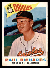 1960 Topps #224 Paul Richards MG Very Good ID: 360508 1960 Topps #224 Paul Richards MG Very Good ID: 360508