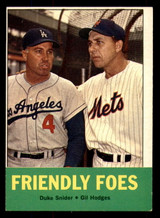 1963 Topps #68 Duke Snider/Gil Hodges Friendly Foes Excellent+ 