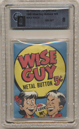 1965 Topps Wise Gut Metal Button 5 Cents Unopened GAI 8 NM-MT #* 1965 Topps Wise Gut Metal Button 5 Cents Unopened GAI 8 NM-MT #*