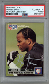 1991 Pro Set #1 Ronnie Lott PSA DNA Auto Signed Slabbed Raiders ID: 366001