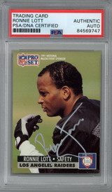 1991 Pro Set #1 Ronnie Lott PSA DNA Auto Signed Slabbed Raiders ID: 366002