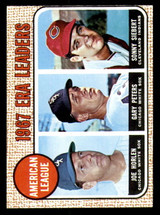 1968 Topps #8 Joe Horlen/Gary Peters/Sonny Siebert A.L. ERA Leaders Mi ID:368641