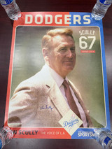 Vin Scully 18x24 Poster PSA/DNA Auto Signed Los Angeles Dodgers Announcer