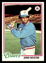 1978 Topps #187 Jerry Royster DP Near Mint+  ID: 372403