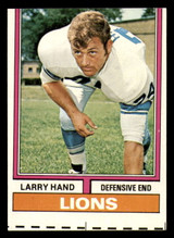 1974 Topps #198 Larry Hand Miscut Lions ID:373761