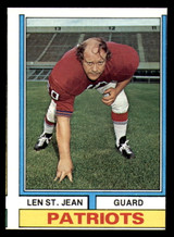 1974 Topps #103 Len St. Jean Miscut Patriots
