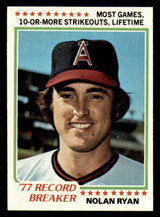 1978 Topps #6 Nolan Ryan RB Near Mint+ 