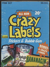 1979 Fleer  Crazy Labels Empty Display Box  #*