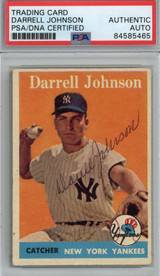 1958 Topps Darrell Johnson Signed Auto PSA/DNA Yankees