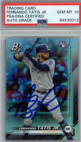 2019 Bowman Platinum Fernando Tatis Jr. Auto PSA/DNA Padres Gem Mint 10